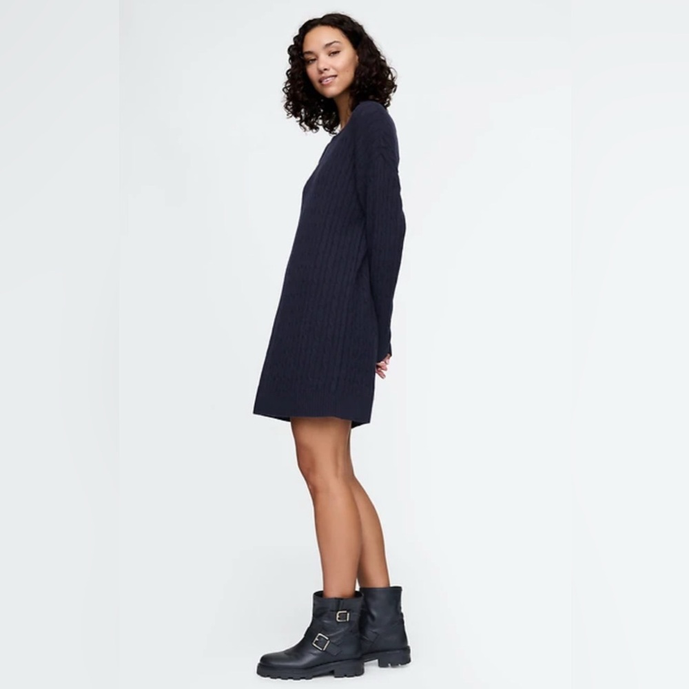 GAP Black Ribbed Sweater Dress